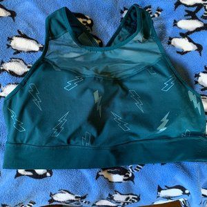 Teal Mesh Sports Bra